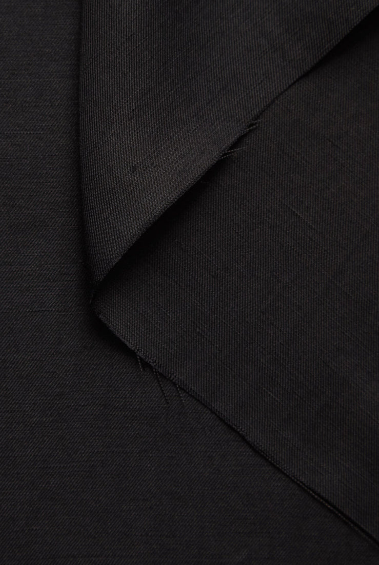 veste blazer en lin noir upcyclé made in France par Facettes Studio