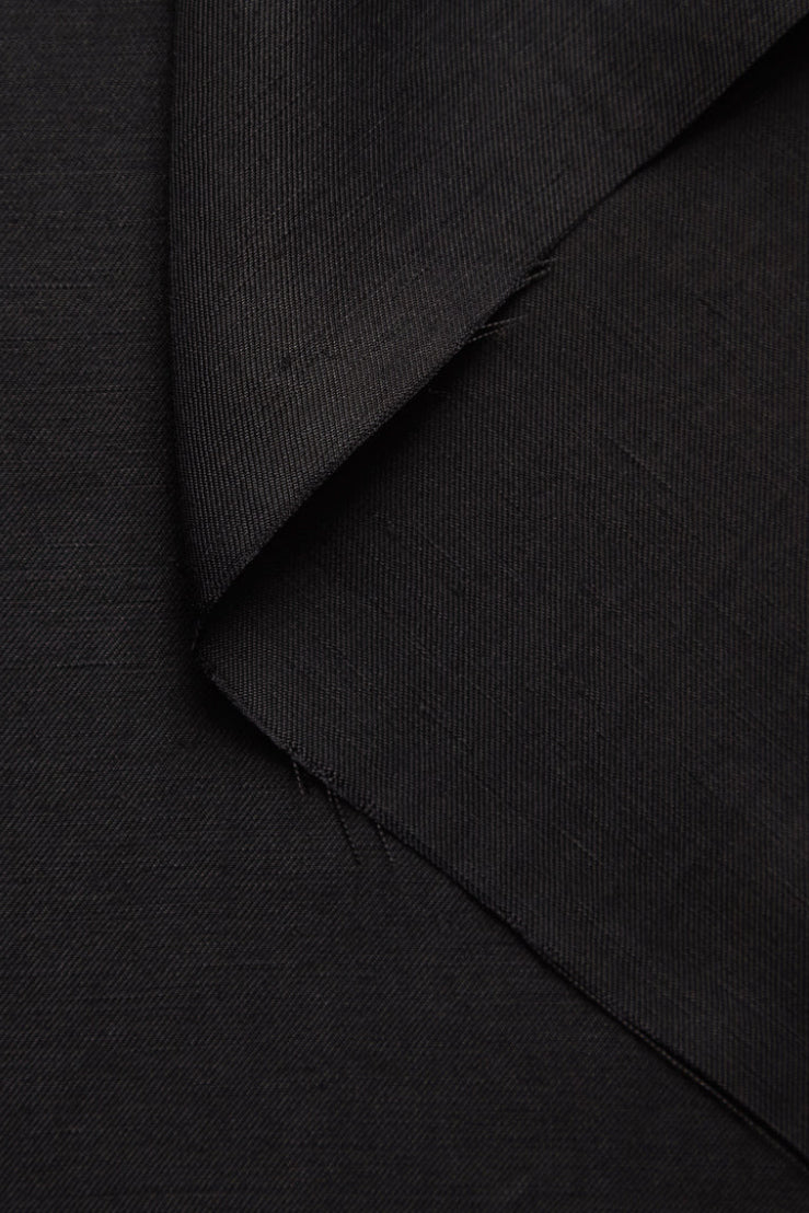 veste blazer en lin noir upcyclé made in France par Facettes Studio