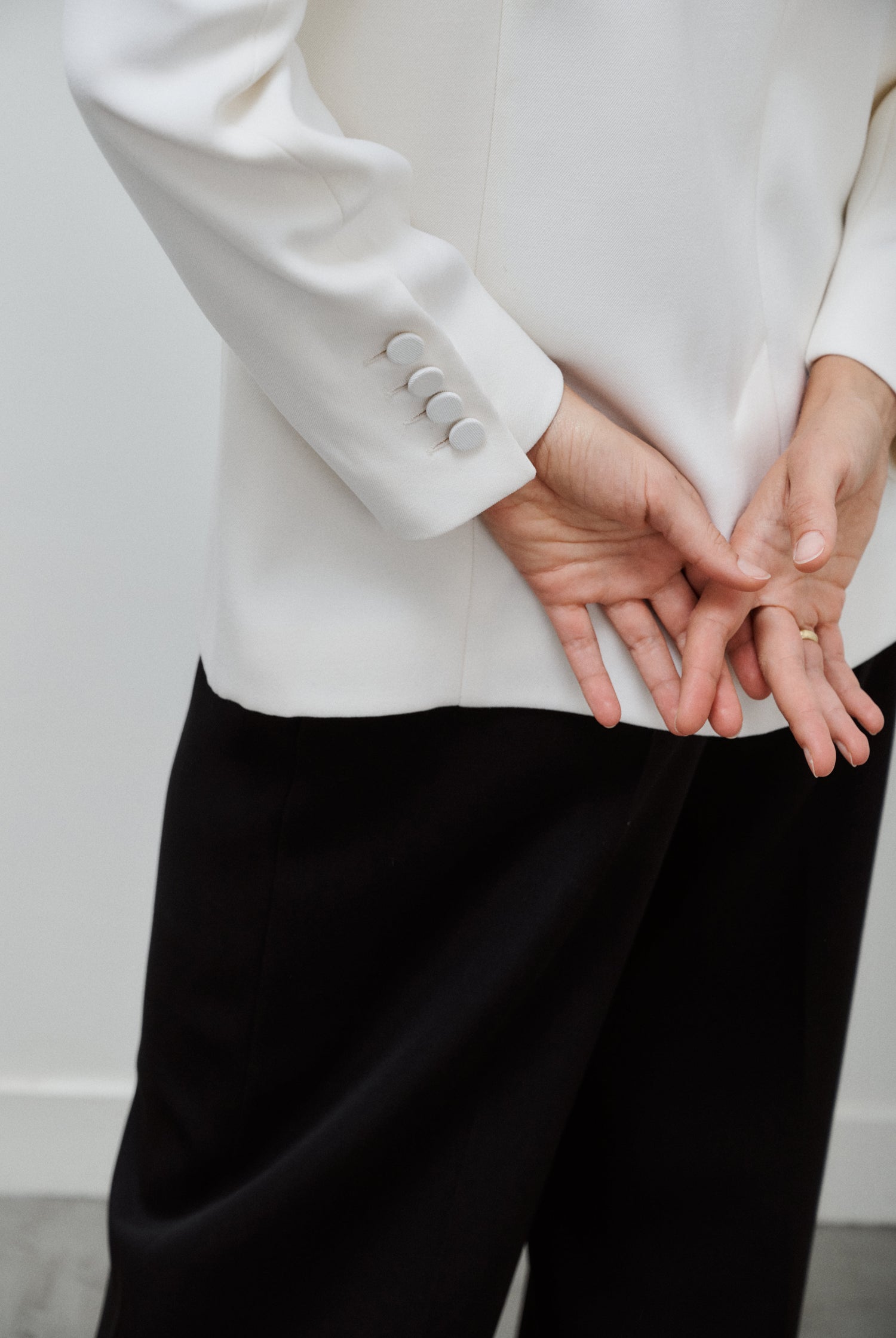veste smoking femme blanc et noir Made in France par Facettes Studio