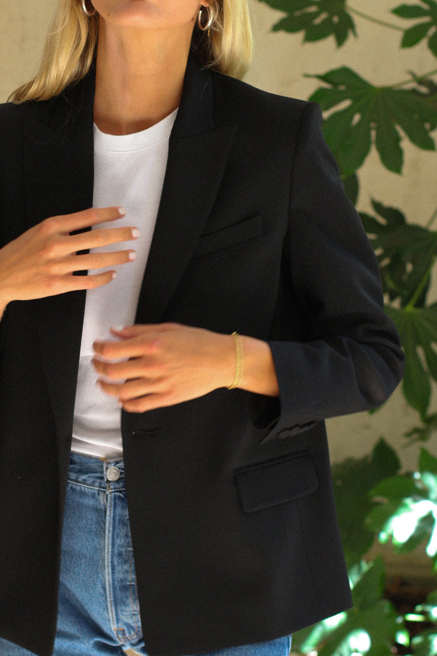 veste blazer Lauren Gabardine noire made in France par Facettes Studio
