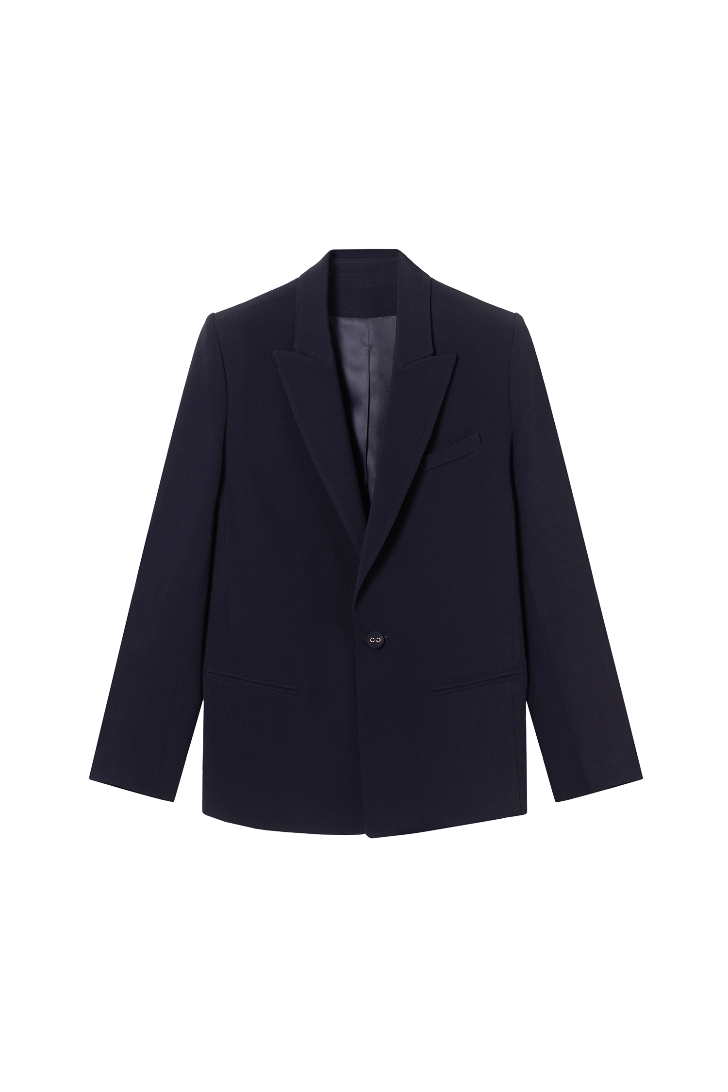 veste blazer Diana crepe bleu nuit made in France par Facettes Studio