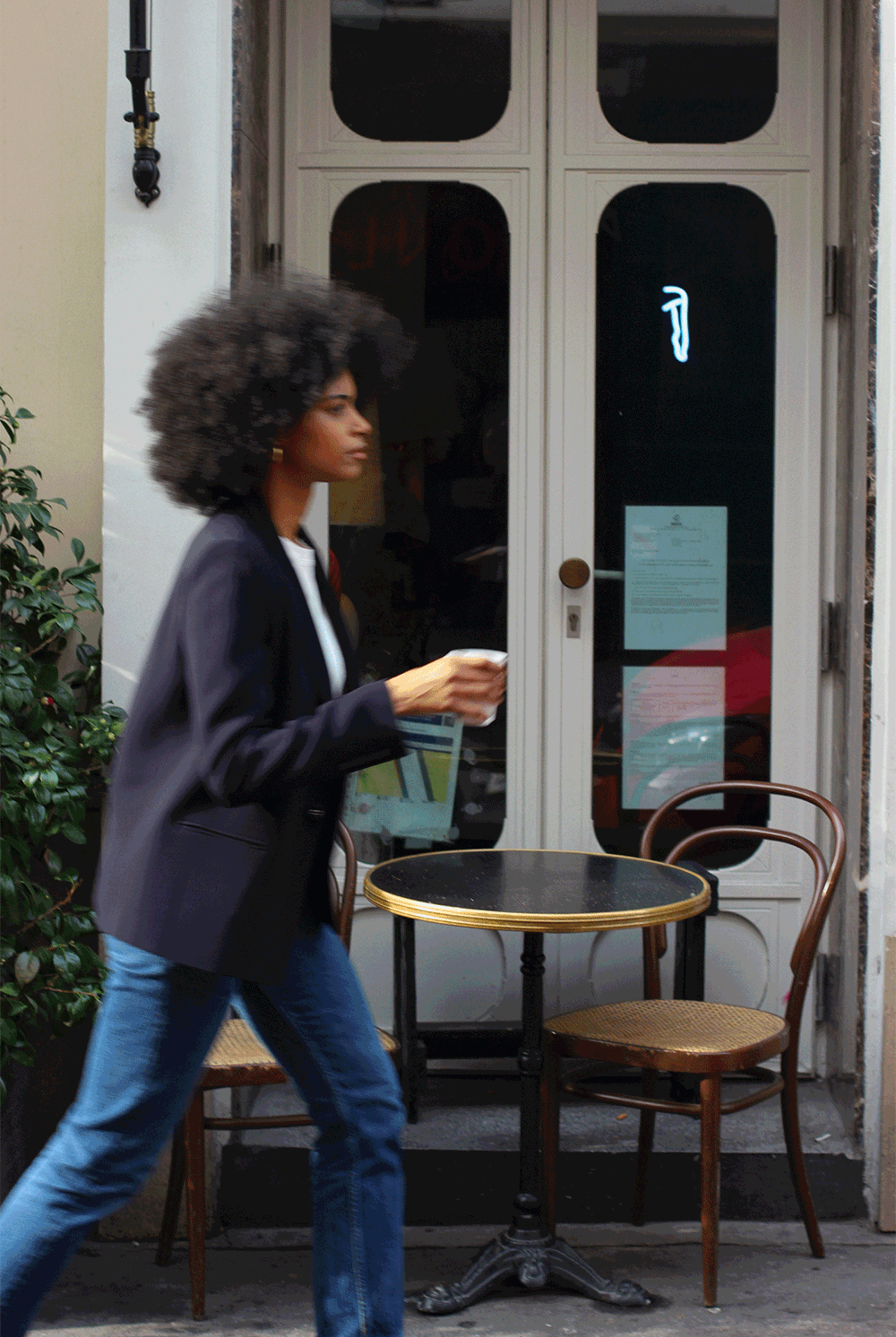 veste blazer Diana crepe bleu nuit made in France par Facettes Studio