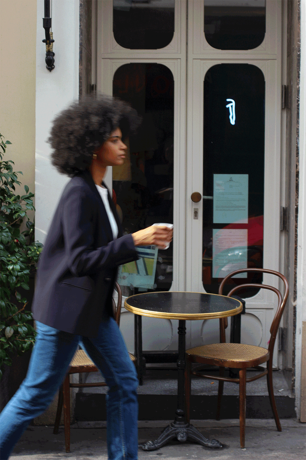 veste blazer Diana crepe bleu nuit made in France par Facettes Studio