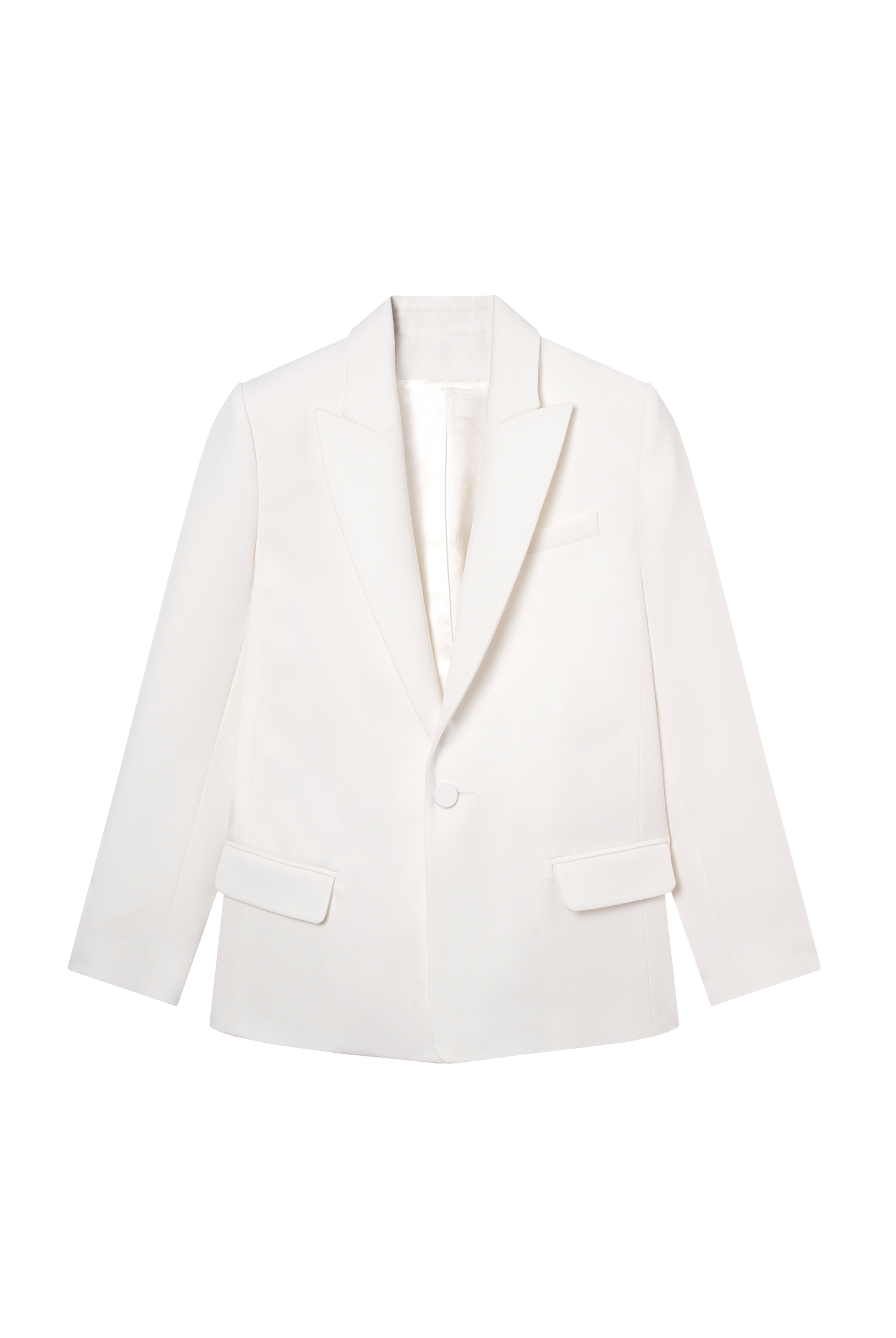 veste blazer Lauren Gabardine blanc cassé made in France par Facettes Studio