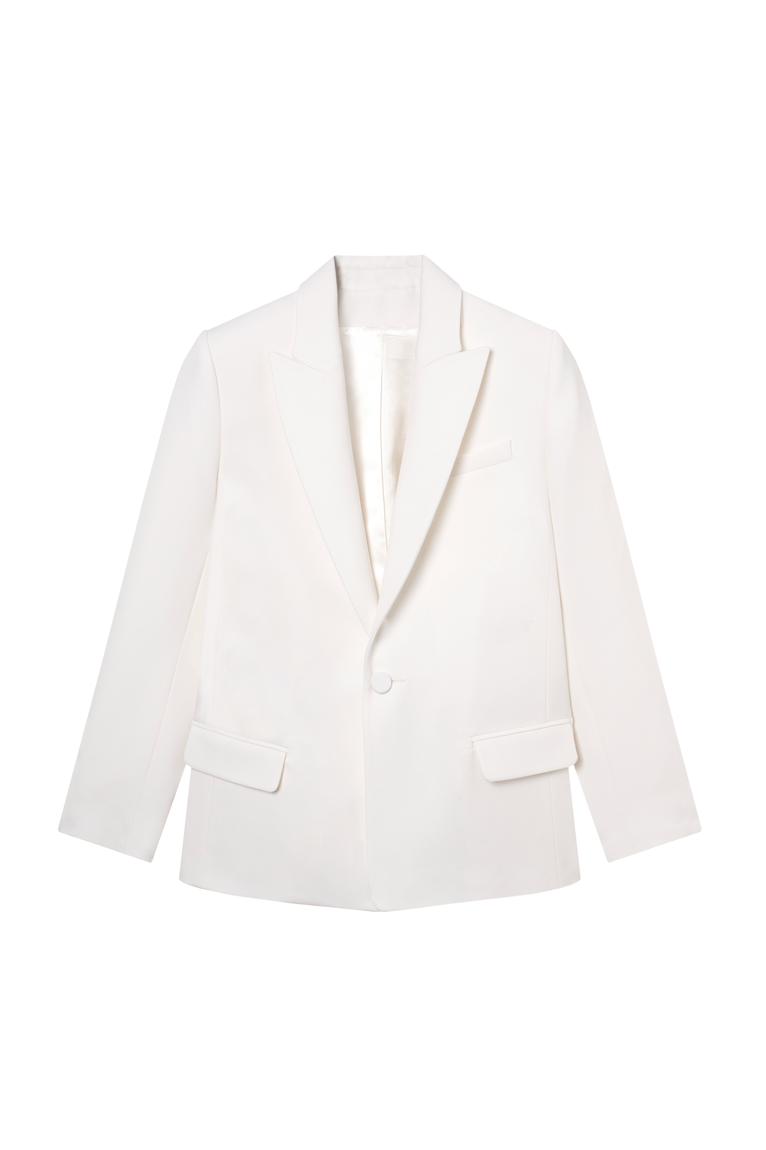veste blazer Lauren Gabardine blanc cassé made in France par Facettes Studio