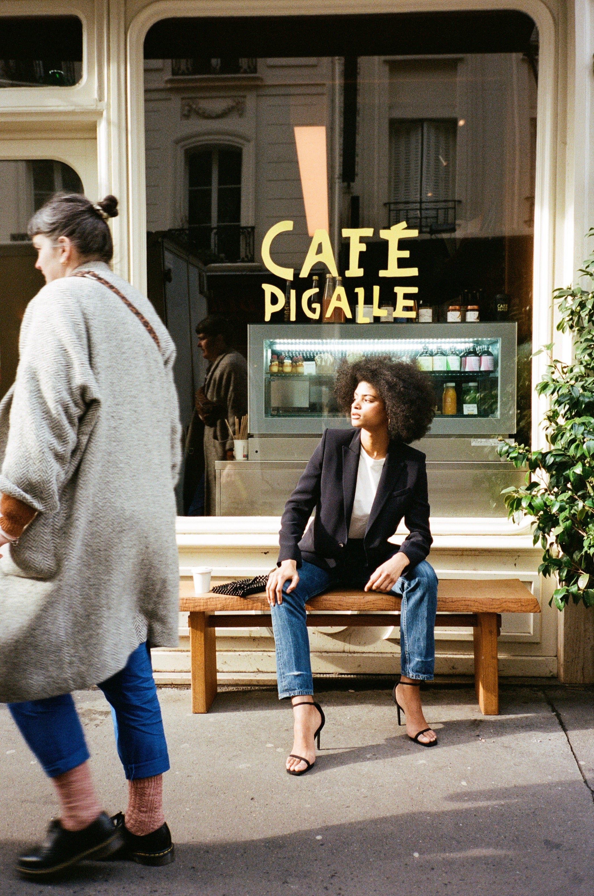 veste blazer Diana crepe bleu nuit made in France par Facettes Studio