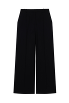 pantalon de tailleur femme gabardine de laine noire Made in France par Facettes Studio