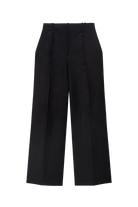 pantalon de tailleur femme twill de lin noir Made in France par Facettes Studio
