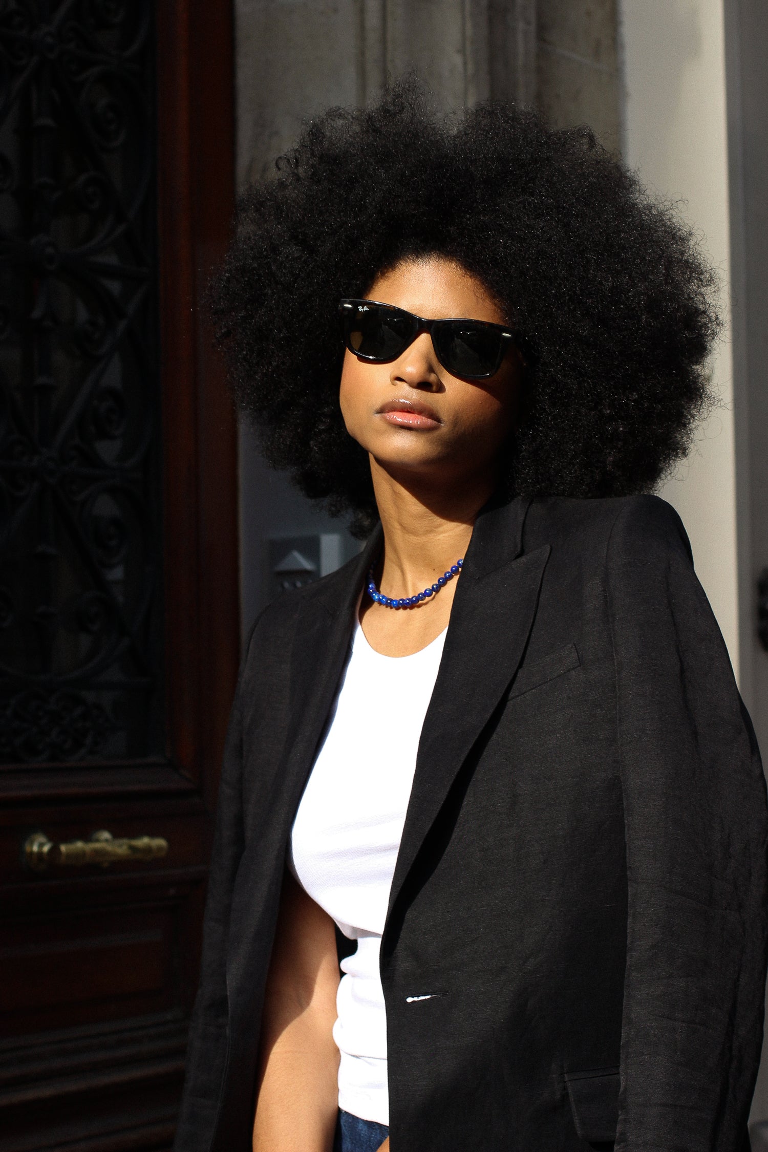 veste lin noire pour femme made in France par Facettes Studio