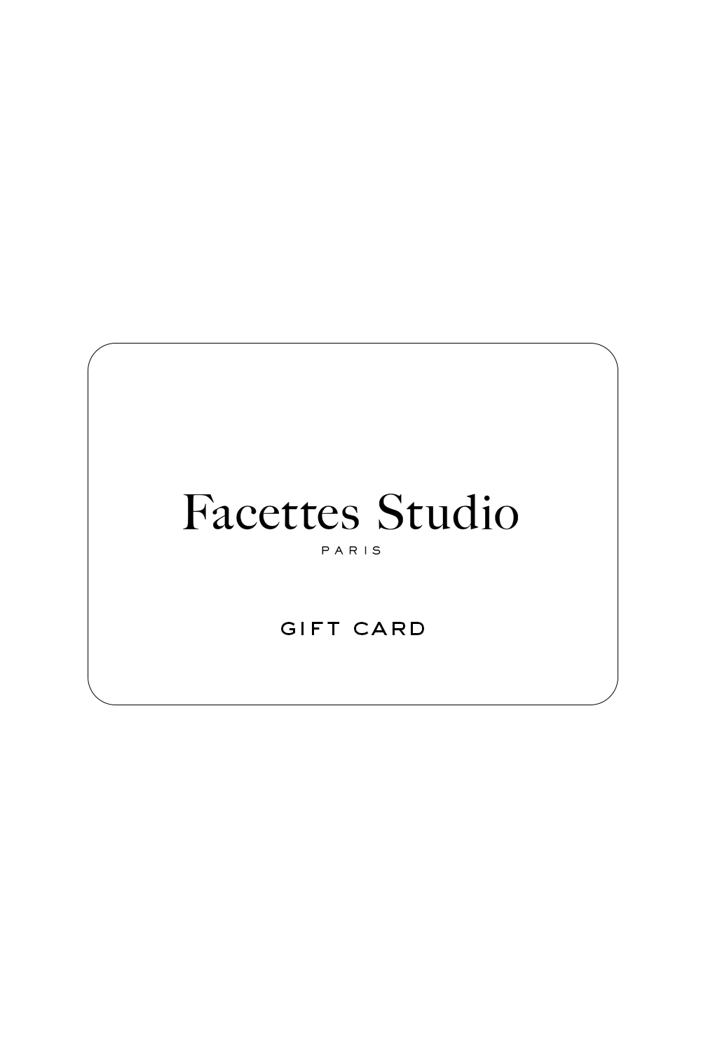 carte cadeau d'une valeur de 50 à 500 euros par Facettes Studio