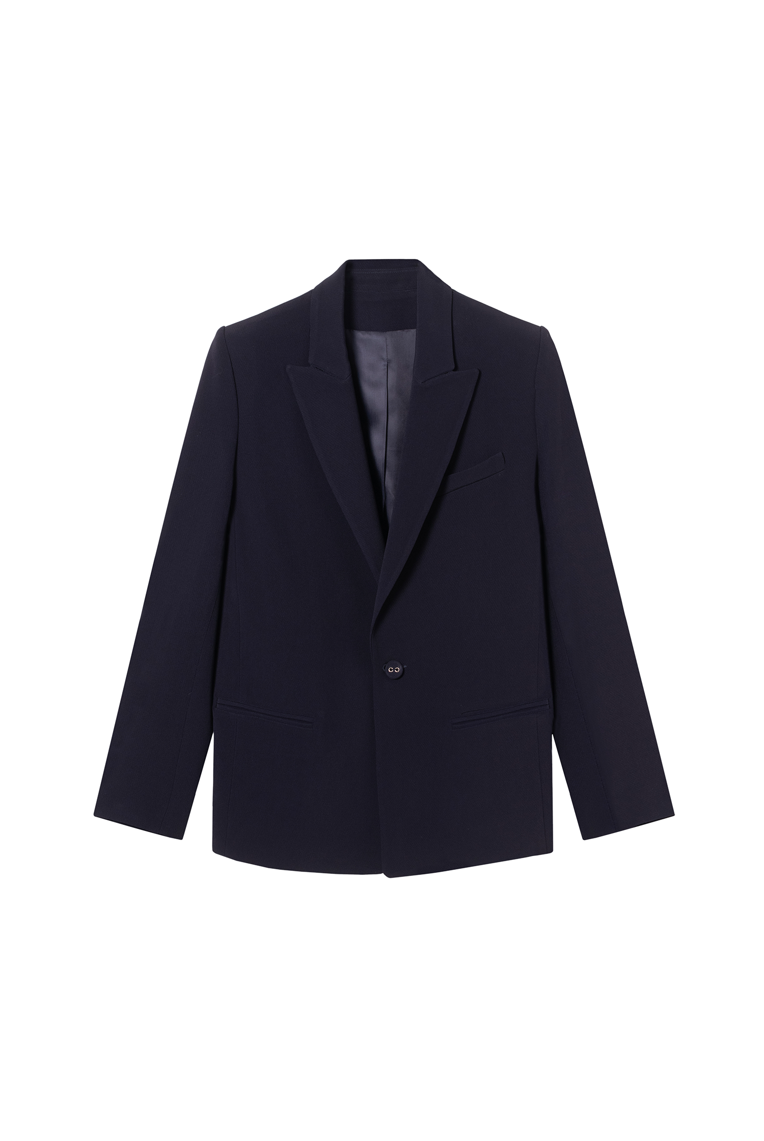 veste blazer Diana crepe bleu nuit made in France par Facettes Studio