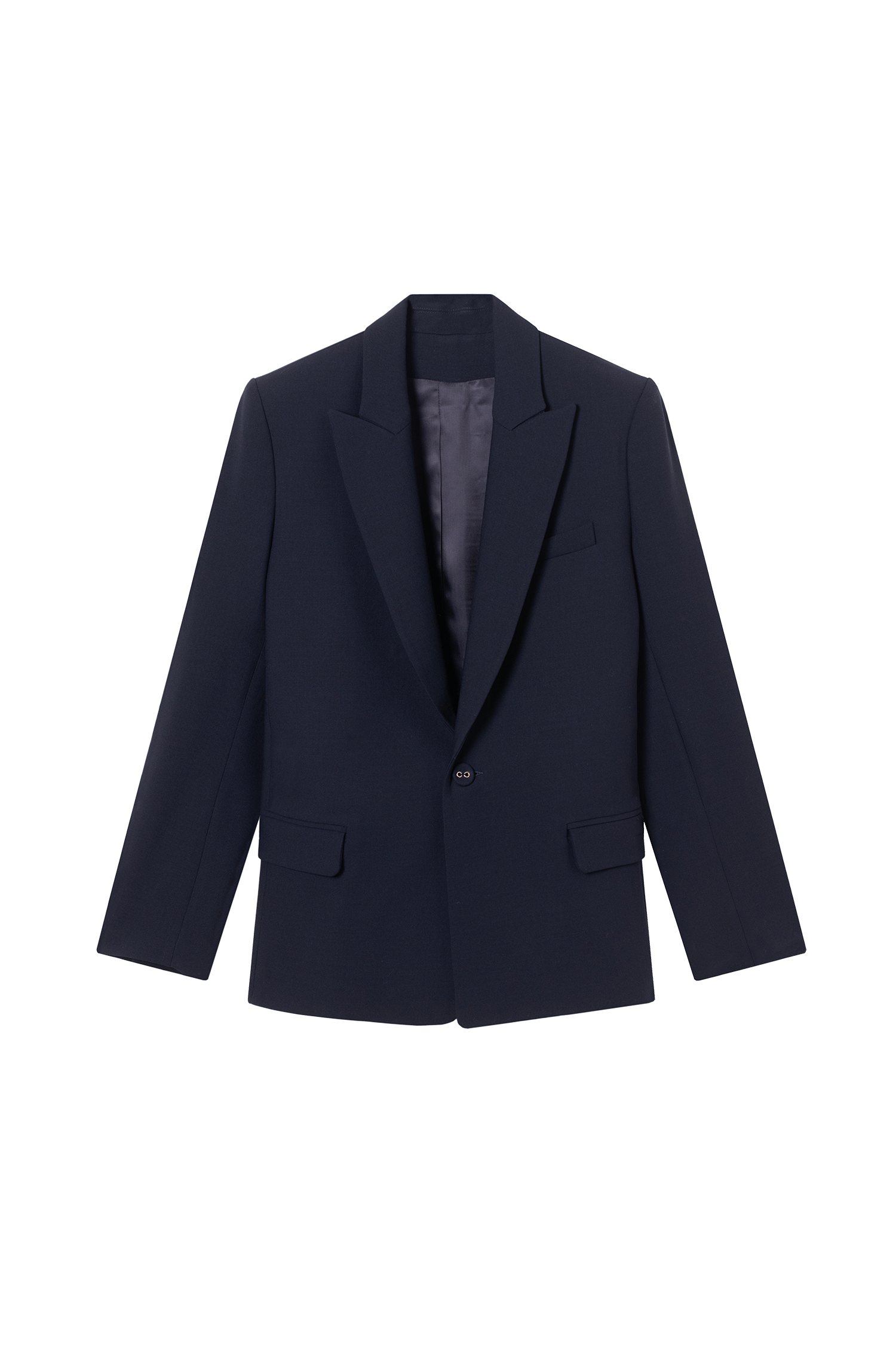 veste blazer gabardine bleu nuit made in France par Facettes Studio