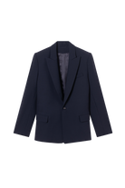 veste blazer gabardine bleu nuit made in France par Facettes Studio
